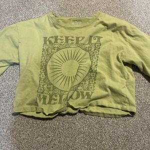 Hollister green cropped short sleeve